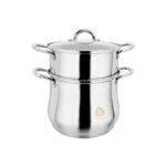 Hcx 10L 2 Layer Stainless Steel Saucepan And Steamer Soup Pot, 24cm – Silver