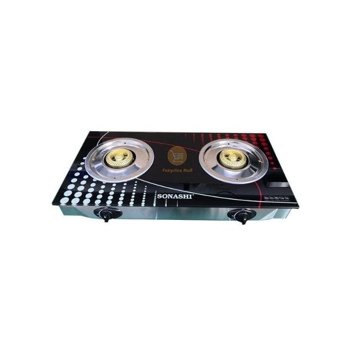 Sonashi Double Burner Gas Stove - Glass Top