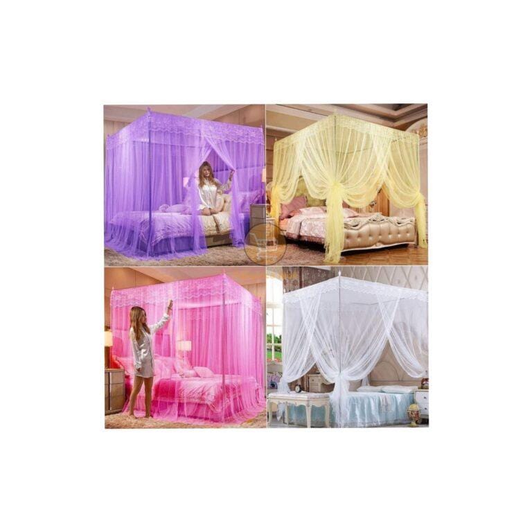 4 Stand Steel Frame Mosquito Net - Color Varies