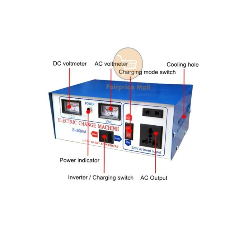 500W 12V DC to 230V AC Solar Inverter with Battery Charger Function - SI-500VA