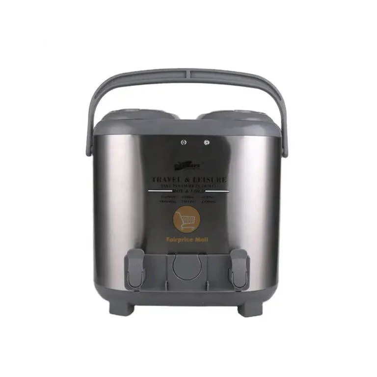 Daydays 15Litres Twin Hot & Cold Thermos Tea Coffee Water Flask | Water Jug Silver