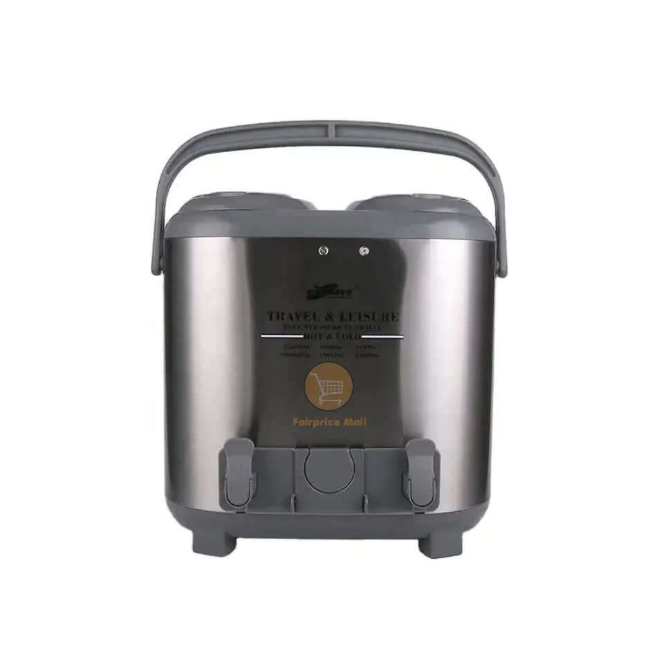 Daydays 15Litres Twin Hot & Cold Thermos Tea Coffee Water Flask | Water Jug Silver