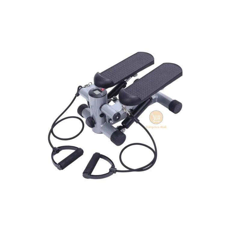Fitness Mini Stepper with Resistance Band - Silver