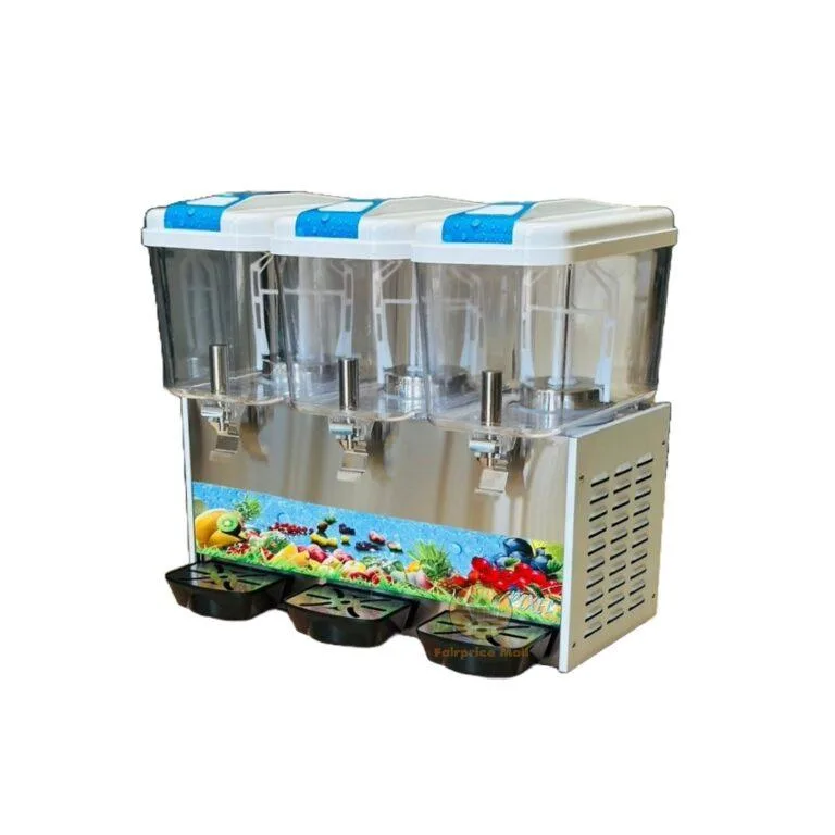 Electric Commercial Triple Juice Dispenser, 18Lx3 – White