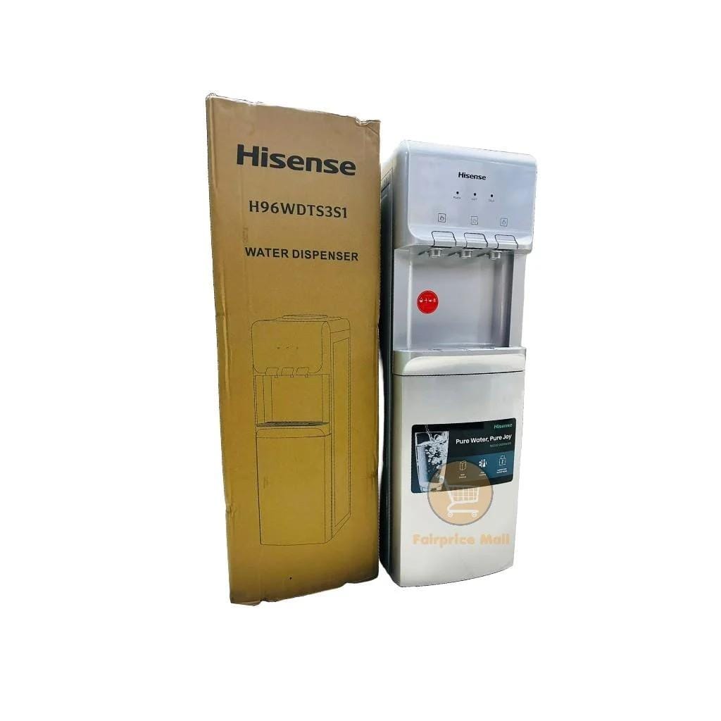 hisense-3taps-water-dispenser-silver Hisense Water Dispenser 3taps, Cold, Hot, Normal with Compressor H96WDTS3S1