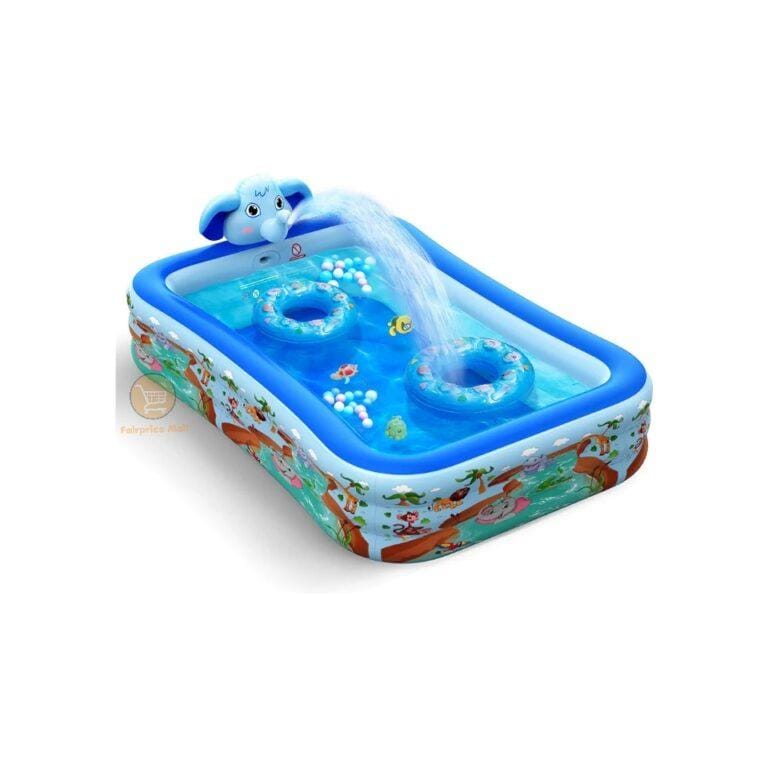 Inflatable Swimming Pool with Sprinkler, Kiddie Pool 99" X 72" X 22" Family Full-Sized Inflatable Pool