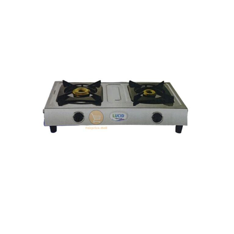 Lucid Stainless Steel Double Burner Gas Stove - Small