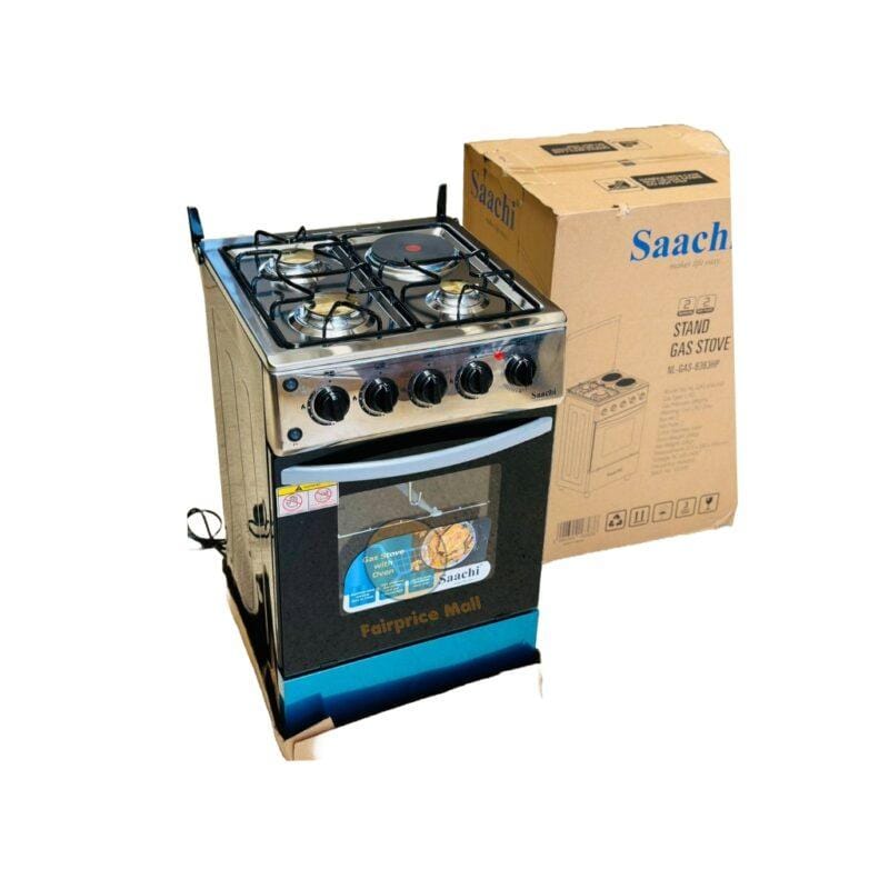 Saachi cooker 3gas + 1 Electric Plate, Gas Oven 50cmx50cm