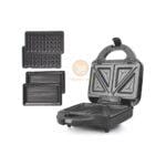 DSP 3 In 1 Multifunctional Sandwich Maker, 750 Watt, Black and Silver - KC1209