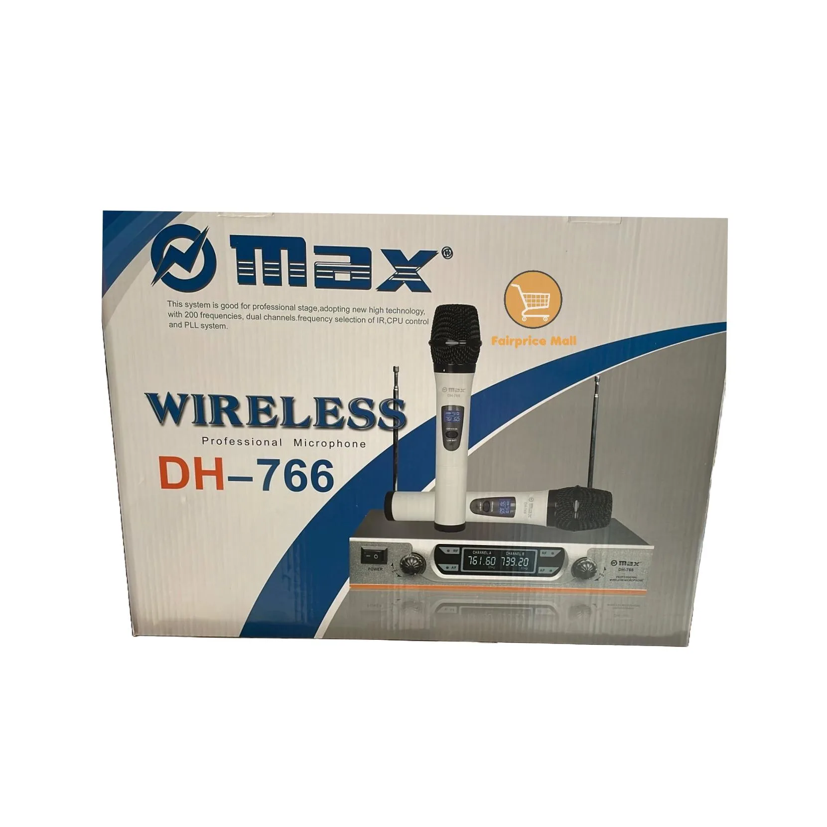 Max dh766 microphone Max DH-766 UHF Wireless Microphone Dual Channel Set