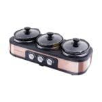 Nostalgia 3 Station Electric Slow Cooker, Hot Plate, Buffet Pots & Food Warmers