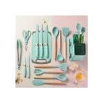 19pcs Silicone Kitchenware Utensil Set - Green