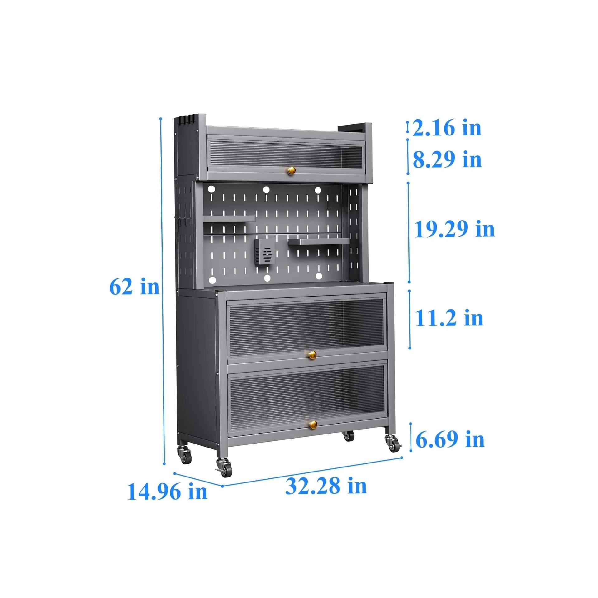 5 Tier Kitchen Storage Rack Organizer / Multi-Function Flip Door Storage Cabinet