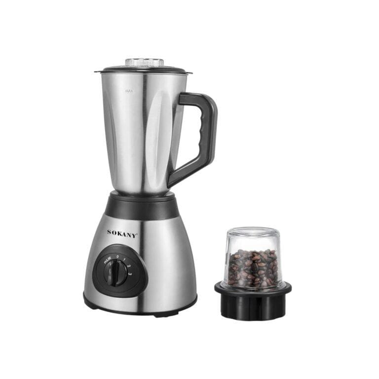 Sokany 2 in 1 Blender with Grinder, 400-Watt, 1.5 Liter, Stainless - SK-03012