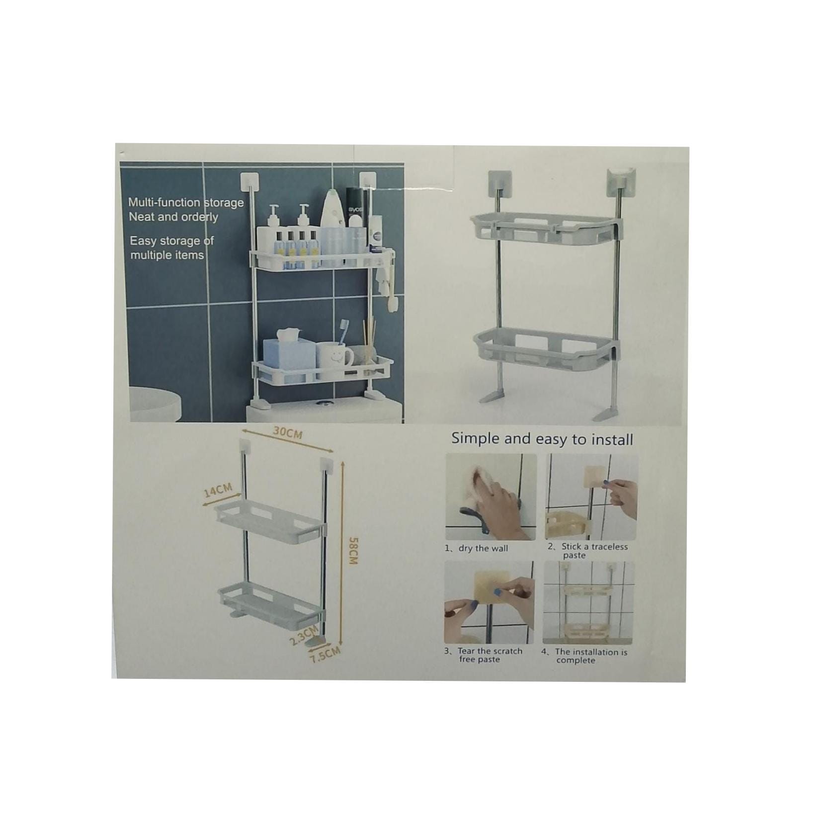 2 tier toilet rack A detachable 2-Tier Toilet Rack Organizer