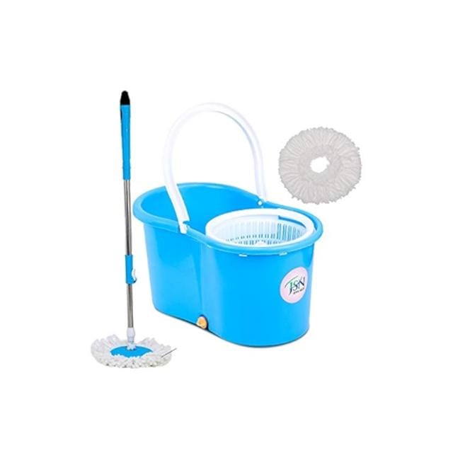 Dinex Magic Spin Mop 360 Fit Rotating Mop with Handle and 2 Mop Heads
