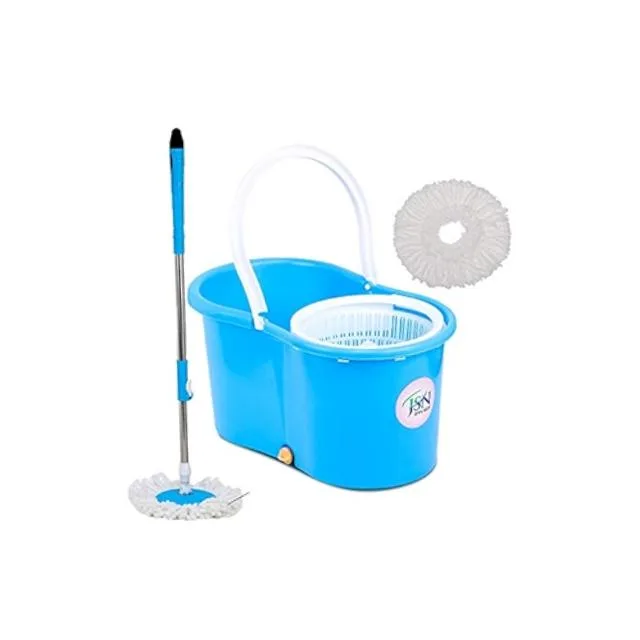 Dinex Magic Spin Mop 360 Fit Rotating Mop with Handle and 2 Mop Heads