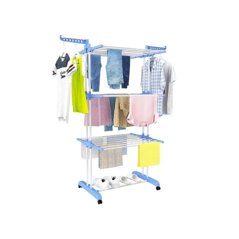Heavy Duty 4-Tier Foldable Cloth Drying Stand Rack