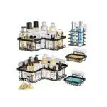 5pc Corner Shower Caddy Organizer for Bathroom Kitchen Bedroom No Drilling, metal