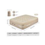 Naturehike Raised Queen Size Air Mattress, Camping Inflatable Bed with Built-in Electric Pump | Inflatable Air Bed - Brown