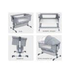 Baby Bassinet, Baby Bed and Bedside Crib Bedside Sleeper with Mattress, Breathable Net