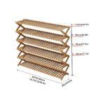 6 Tier Folding Bamboo Shoe Rack, Bench Shoe Shelves , 6 Layer Wooden Shoe Rack