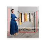 Cloth Rack, Clothing Garment Rack with Hanging Rod and Bottom Storage Area, Cloth Hanging Rail