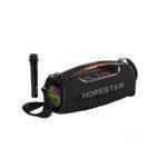 Hopestar A60 Rechargeable High Power 100W Waterproof Bluetooth Speaker with Shoulder Strap and Mic - Black