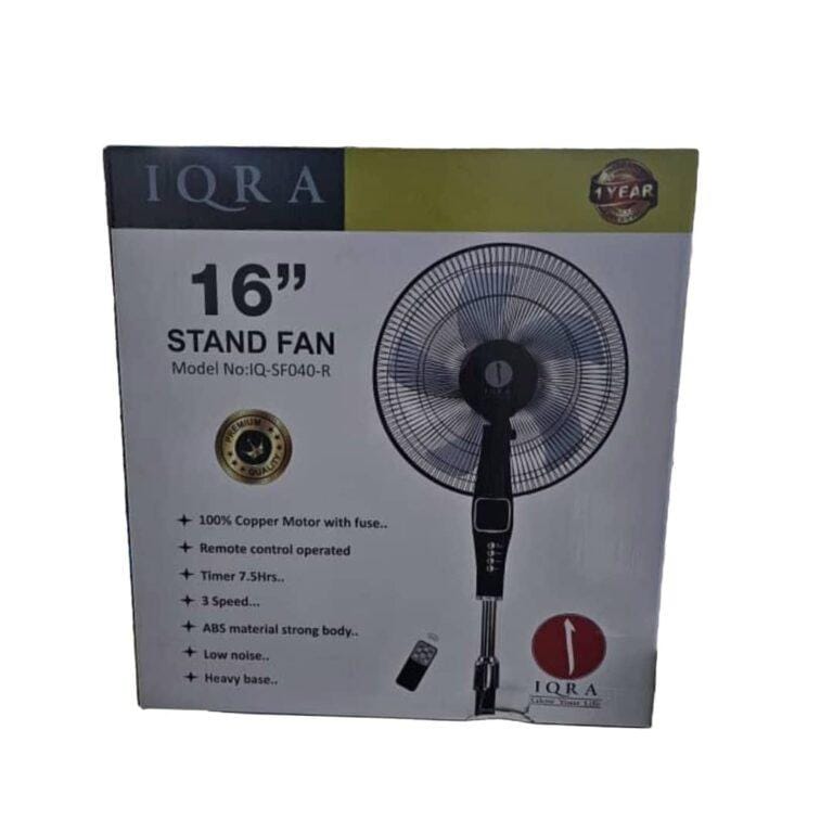 Iqra 16 Inch Stand Fan With Remote Control 1Q-SF040-R
