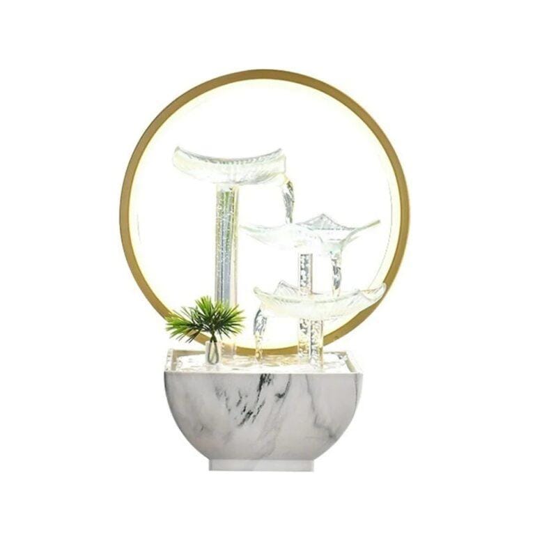 Electric Desktop Flowing Water Fountain with Ring Light