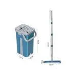 Self squeezing Flat Fiber Rotating Spin Mop with Bucket Set, Wet and Dry Use, with 2 Washable Microfiber Pads