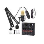 V8 Professional Sound Card Kit Recording Kit | Bm-800 Professional Condenser Microphone with V8 Sound Card