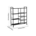 Kitchen Microwave Oven Vegetable Storage Metal Rolling Cart with 4 Mesh Baskets and 3 Shelves