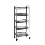 5- Tier Metallic Kitchen Storage Organizer/ 5 Tier Movable Cart