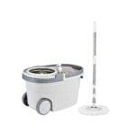 360° Spin Mop with Bucket 2 Mop Heads with Handle - White
