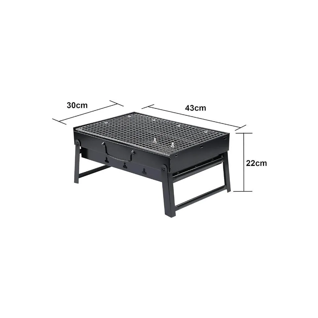 Dawn To Dusk Barbecue Mesh Charcoal Grill Set for Home and Outdoor + 3 Skewers (Stick) Size - 43 x 30 cm
