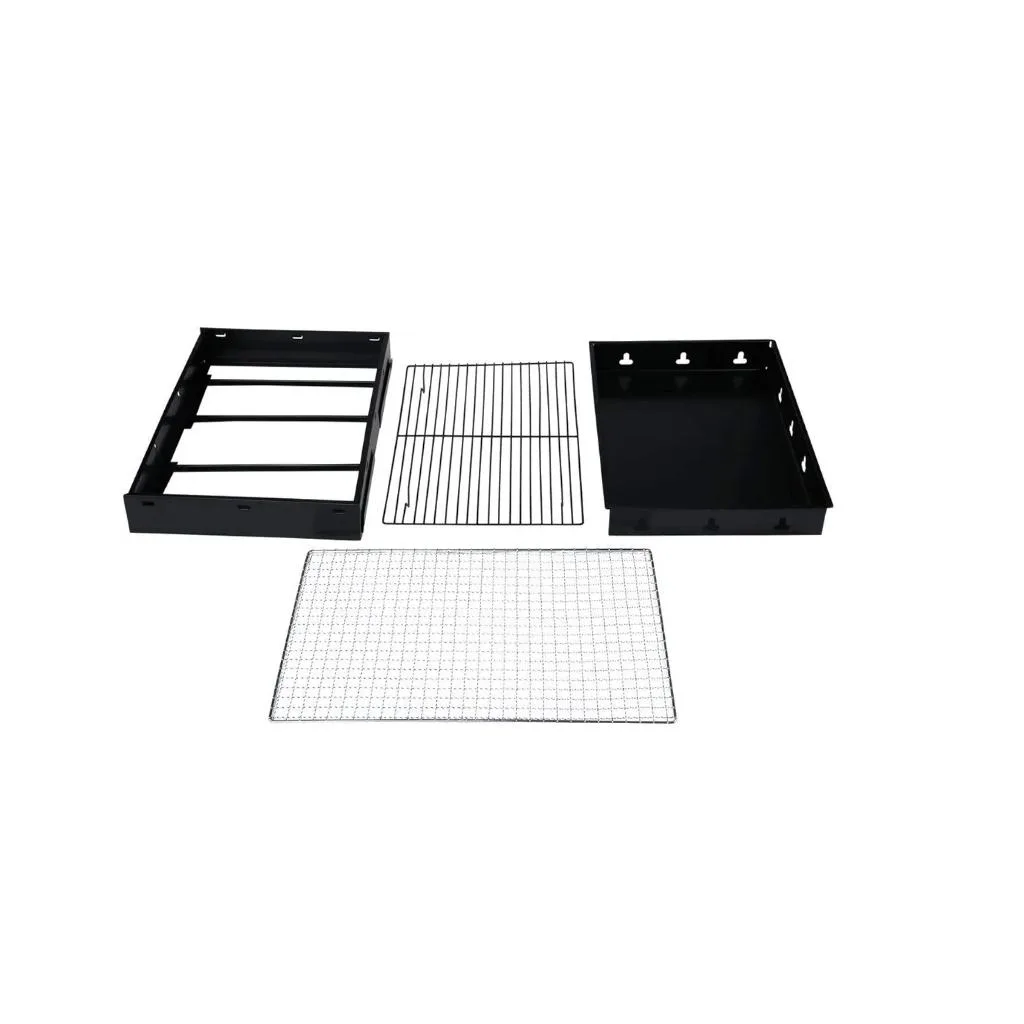 Dawn To Dusk Barbecue Mesh Charcoal Grill Set for Home and Outdoor + 3 Skewers (Stick) Size - 43 x 30 cm