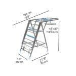 Folding Cloth Drying Rack, 3 Level Laundry Drying Rack, Stainless Steel Dryer Rack with Wheels