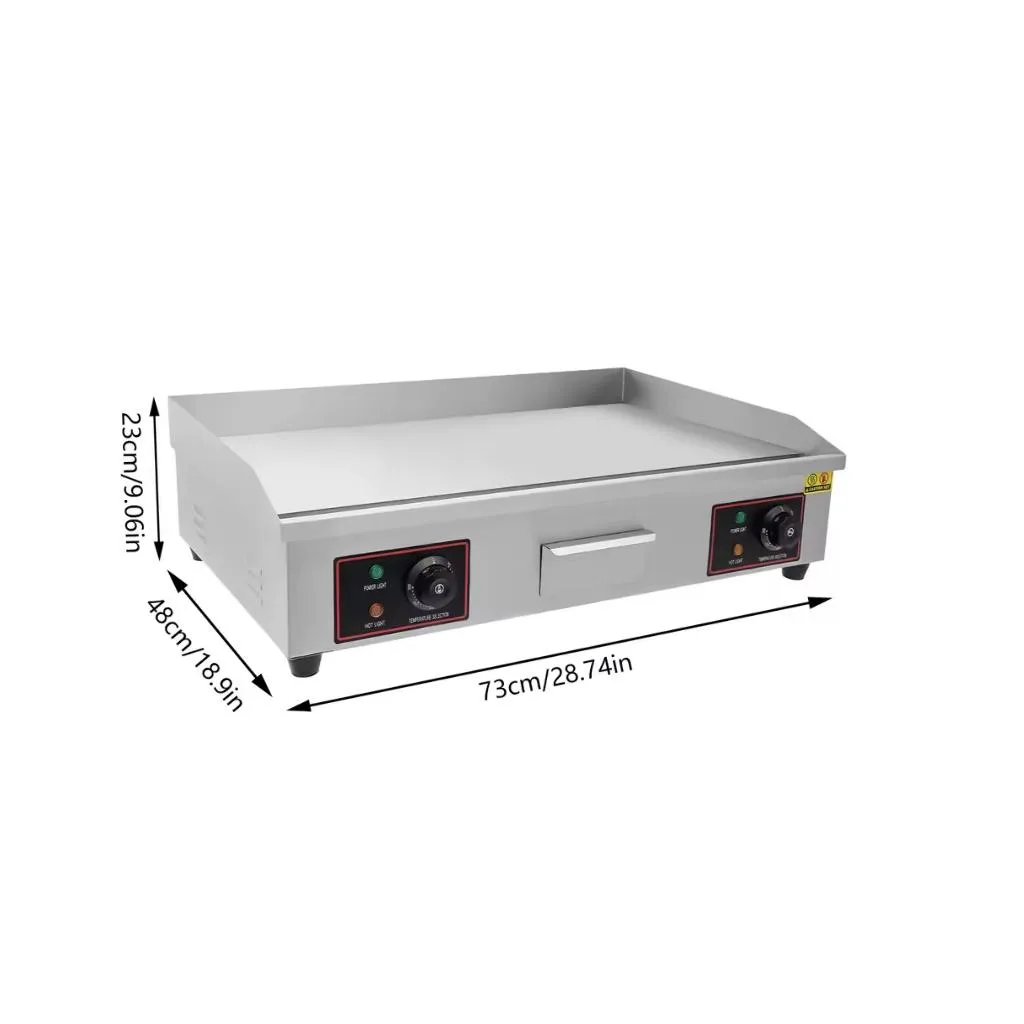 Commercial Electric Flat Top Double Griddle Machine 28.74 Inch