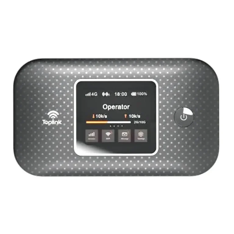 Toplink MR57 4G Pocket Mobile Wi-Fi 6 Router With 4600mAh Battery LTE Cat4, Connects Up 12 Users, 300Mbps Wireless - Black