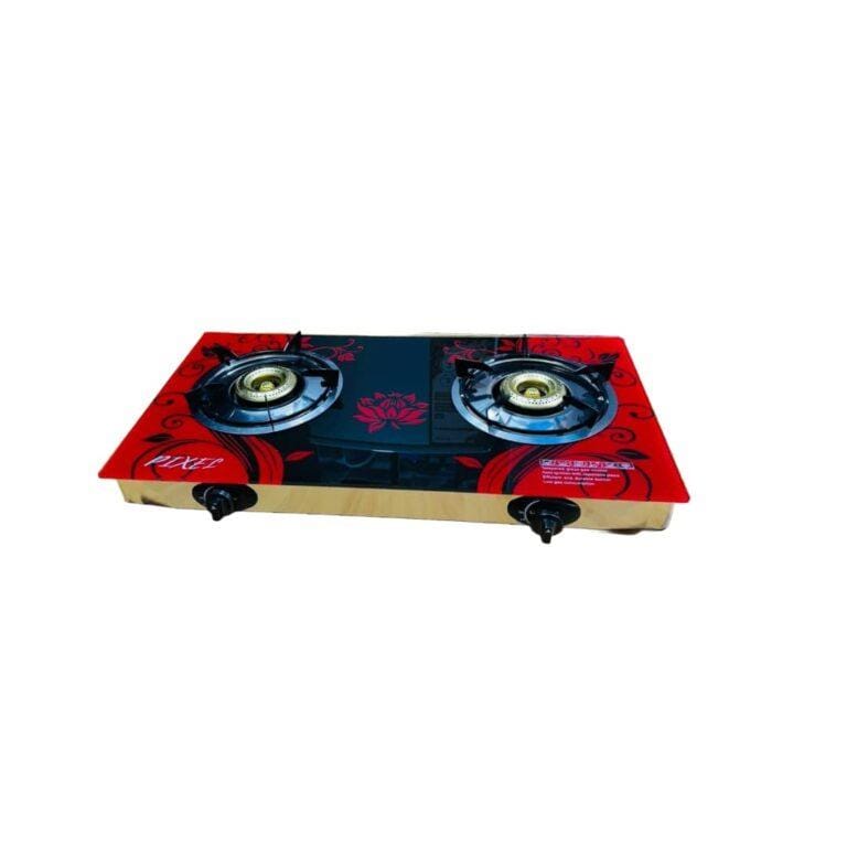 Pixel 2 Plates Double Burner Gas Stove Tempered Glass With Automatic Ignition
