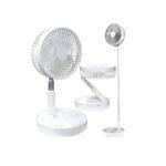 Portable Folding USB Rechargeable Fan - White