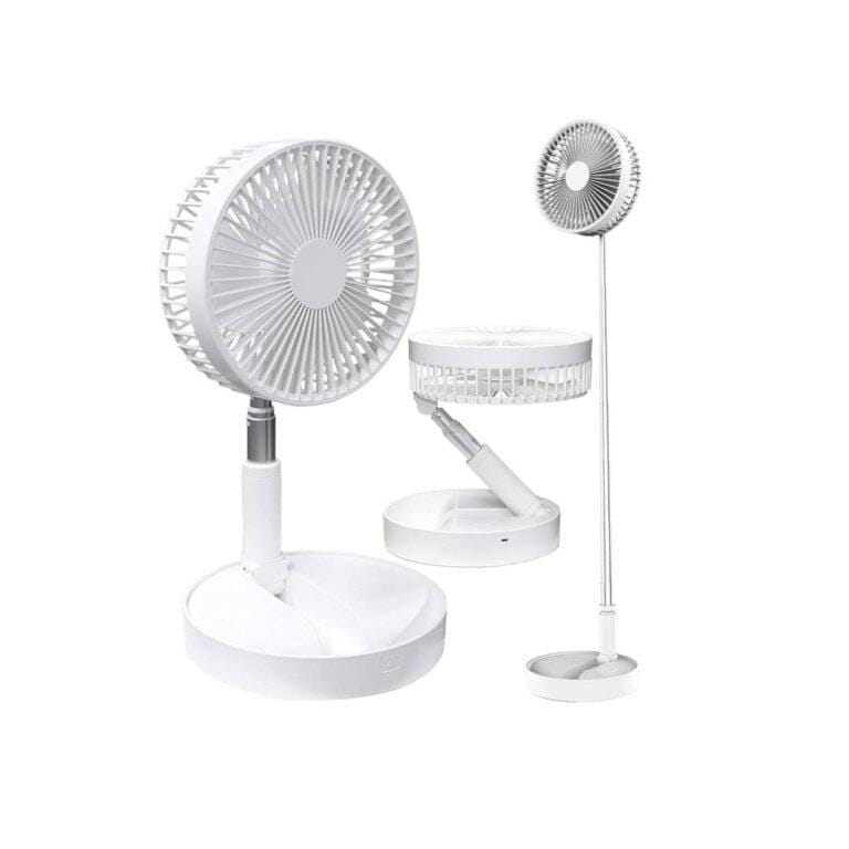 Portable Folding USB Rechargeable Fan - White