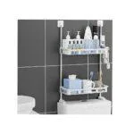 2 Tier Bathroom Organizer, Toilet Rack Organizer with Adhesive Base