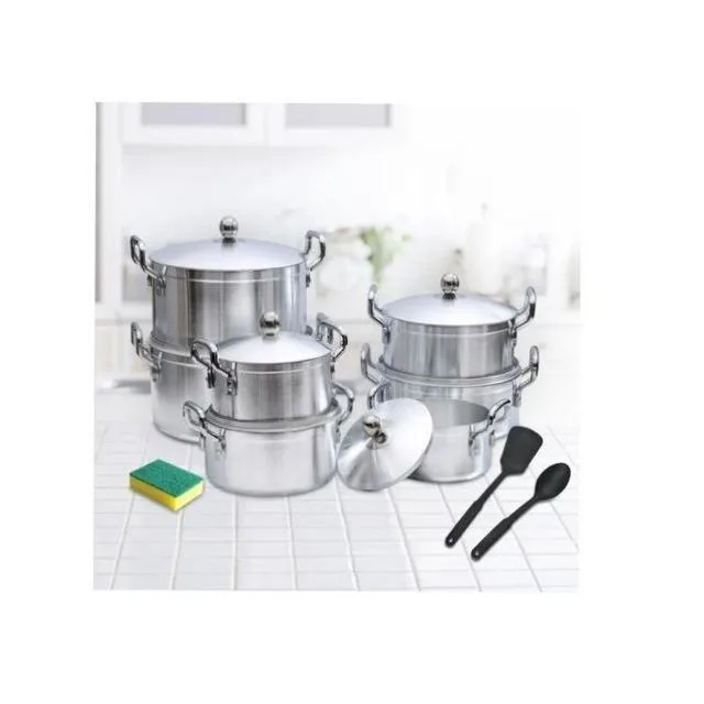 Original Tornado 7pcs Cookware Set Saucepans with Free, 2 pcs Plastic Service Spoons and 1 Scotch