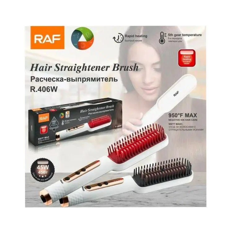 RAF Electric Hair Straightener Brush 45w R.406w