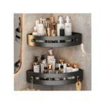 2pcs Corner Shower Caddy Organizer for Bathroom Kitchen Bedroom No Drilling, metal