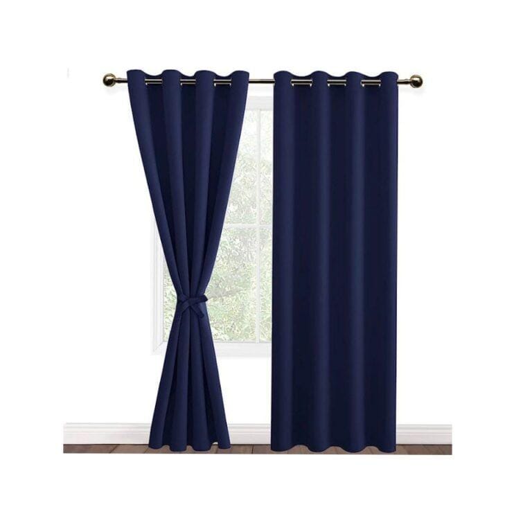 3pcs Plain Curtains with Net 3meters - Navy Blue