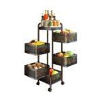 Rotating 5-Tier Kitchen Storage Rack Organizer