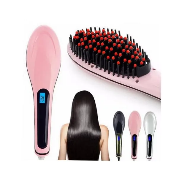 Fast Hair Straightener Brush with LCD Display 29W
